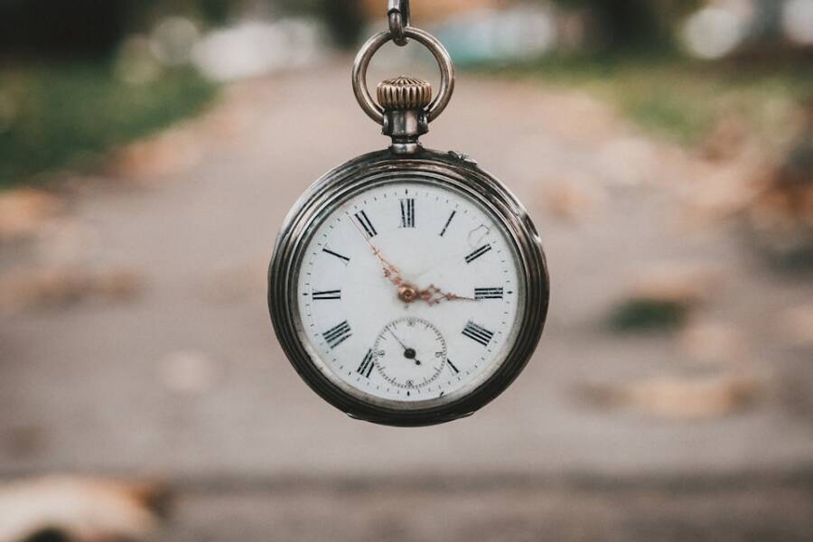 pocket watch at 3:55